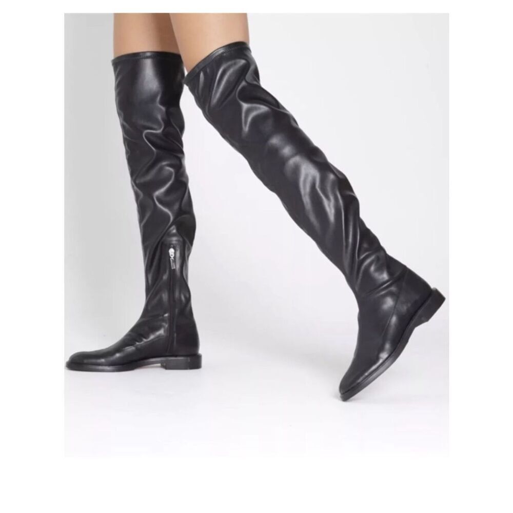Schutz Women's Kaolin Over-The-Knee Flat Boots Black New in Box $218